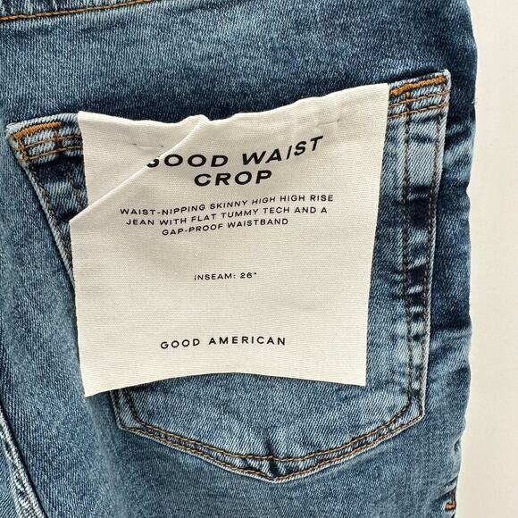GOOD AMERICAN NWT Good Waist Crop in Blue633 // 0 - Picture 10 of 14